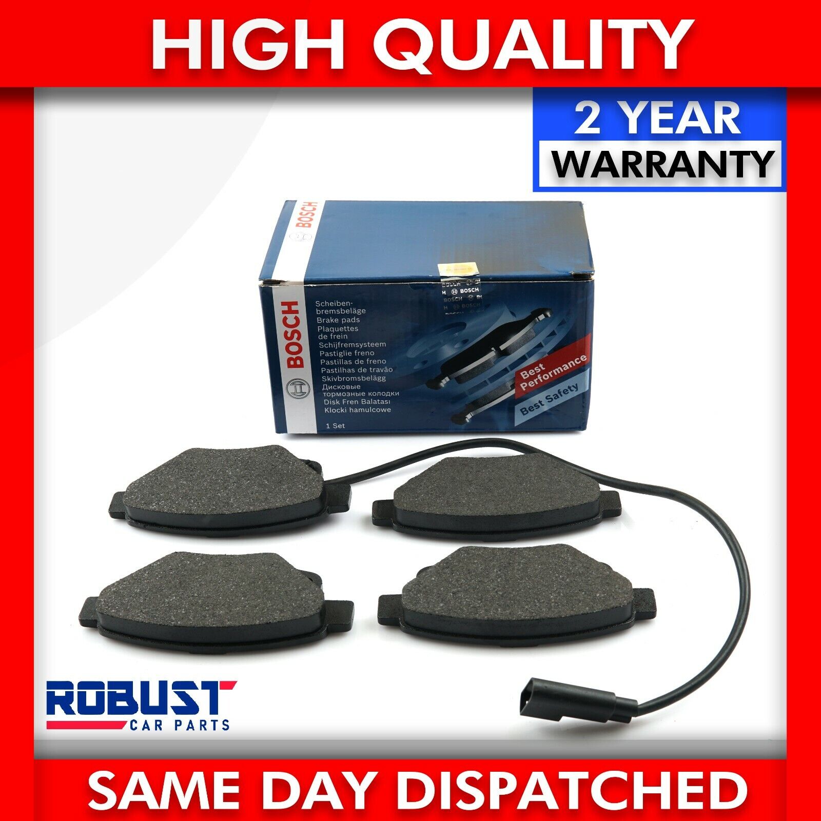thumbnail image 2 of Robust Car Parts Rear Brake Pads For Ford Transit MK7 (2006-2014) - FWD & RWD - 1819638, 1554524 2 of 5