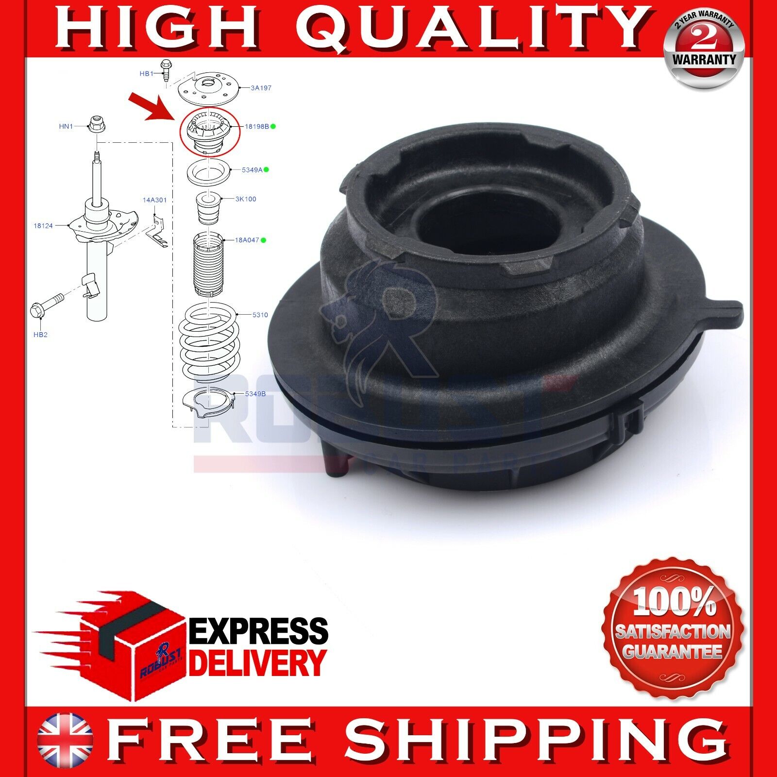 Cup Of Rear Suspension for Ford C-max Focus II 1233950 1300459 Cup Of Rear Suspension for Ford C-max Focus II 1233950 1300459